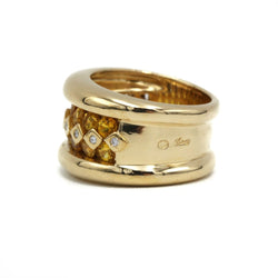 Bague POIRAY en or jaune, citrines et diamants - Castafiore