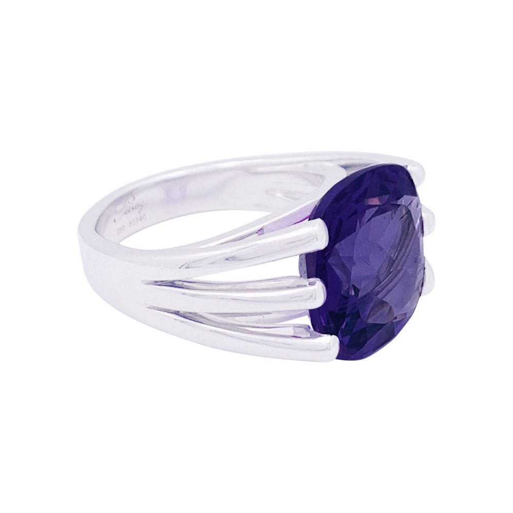 Bague Poiray "Fil" or blanc, améthyste. - Castafiore
