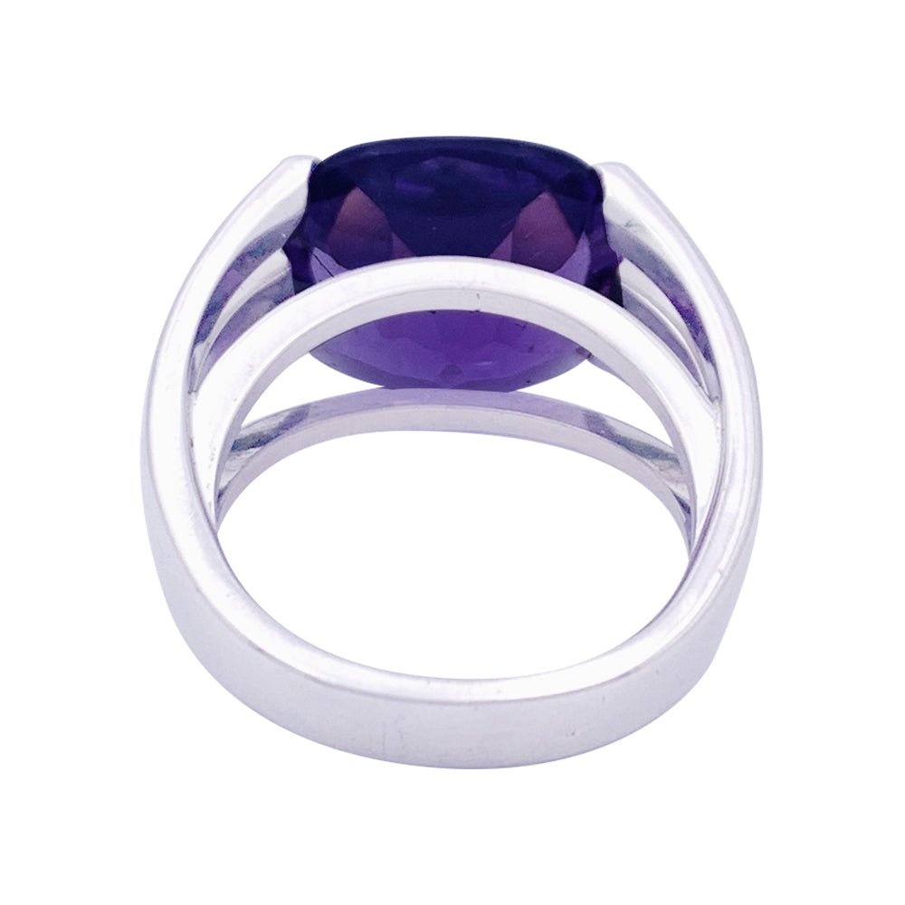 Bague Poiray "Fil" or blanc, améthyste. - Castafiore