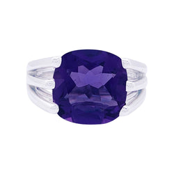 Bague Poiray "Fil" or blanc, améthyste. - Castafiore