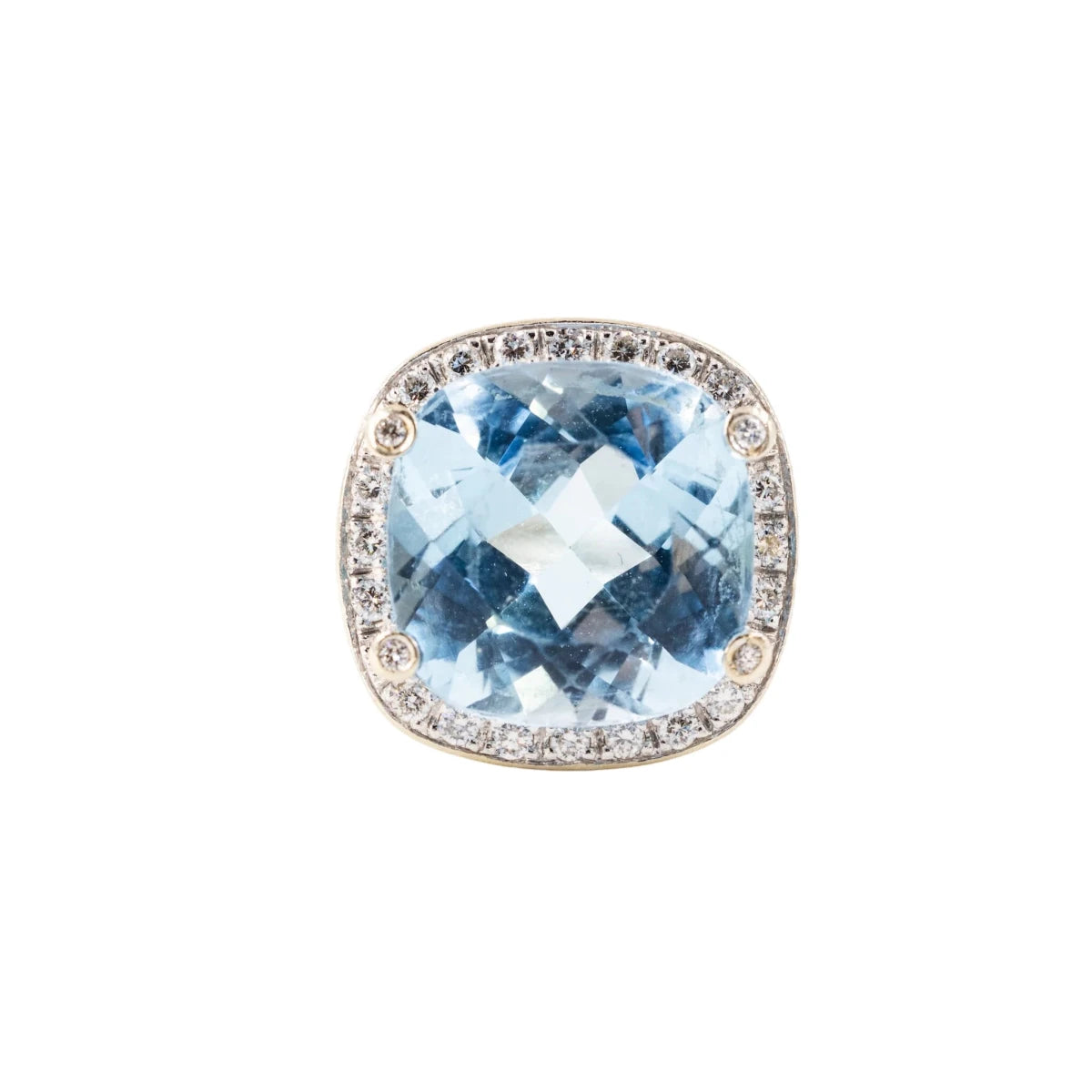 Bague POIRAY "Filles Antik" en or blanc, topaze bleue et diamants - Castafiore