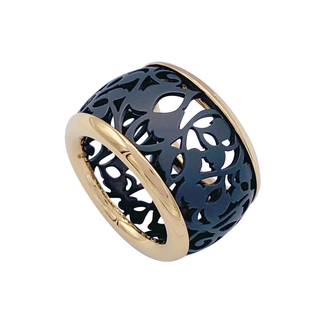 Bague POMALETTO "Arabesque" en or rose et titane - Castafiore