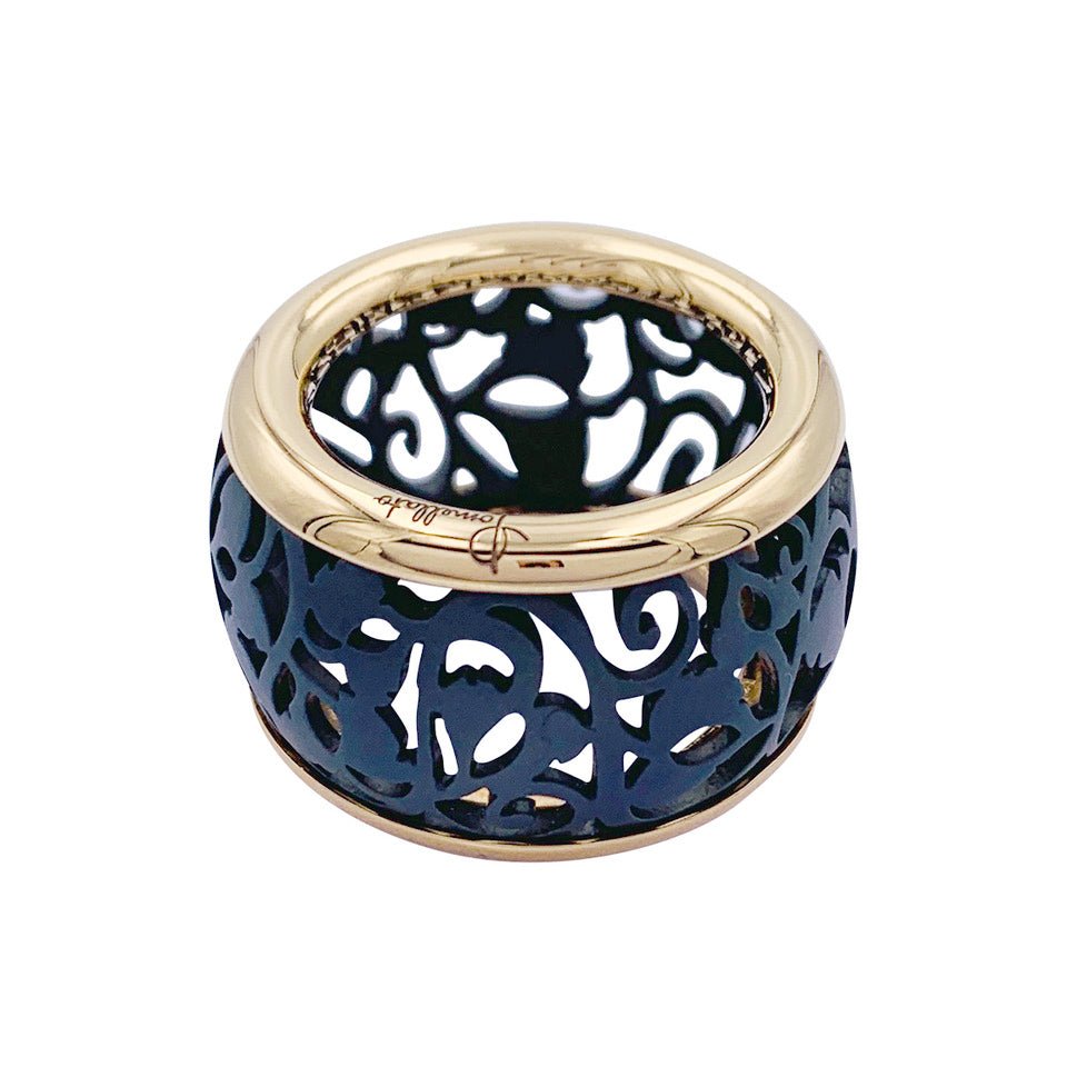 Bague POMALETTO "Arabesque" en or rose et titane - Castafiore