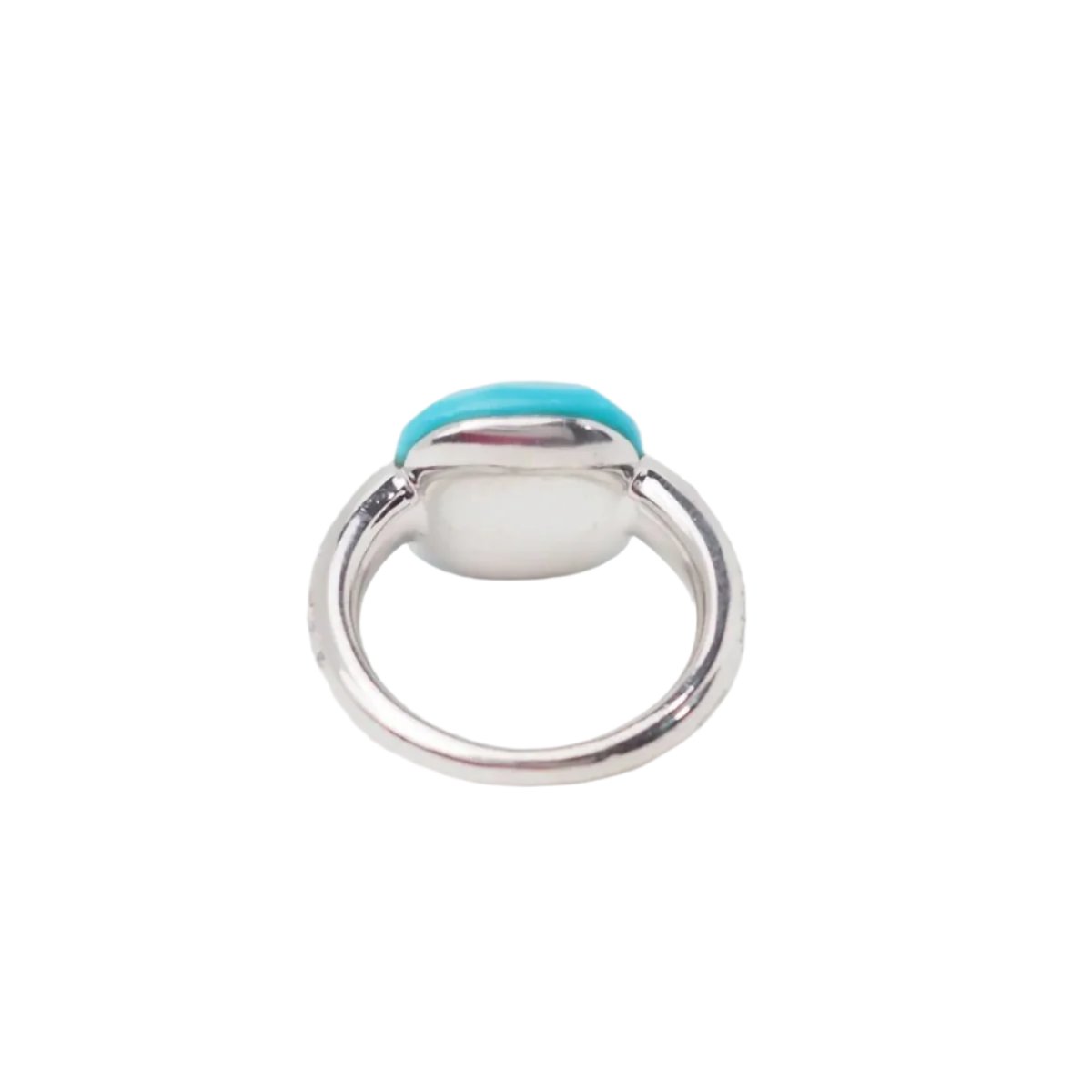 Bague POMELLATIO "Capri" en or blanc, turquoise et diamant - Castafiore