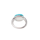 Bague POMELLATIO "Capri" en or blanc, turquoise et diamant - Castafiore