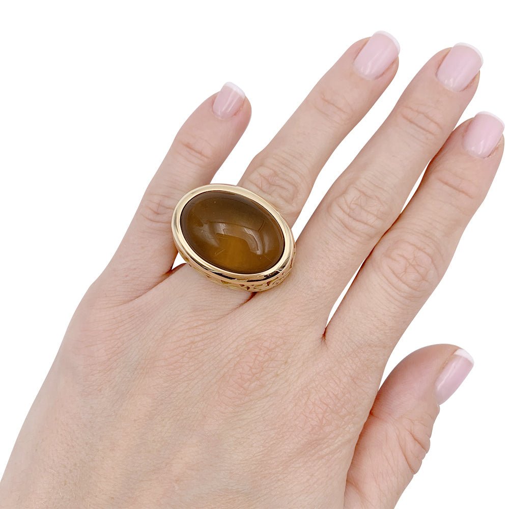 Bague Pomellato, "Arabesque", or rose, ambre. - Castafiore