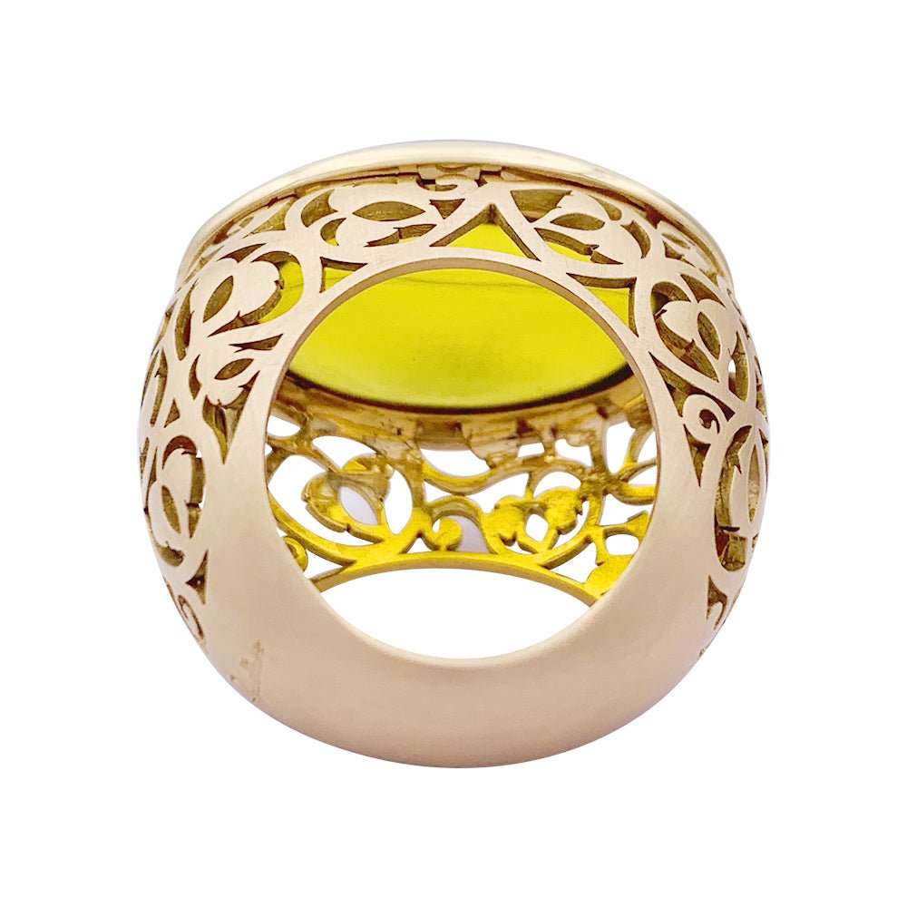 Bague Pomellato, "Arabesque", or rose, ambre. - Castafiore