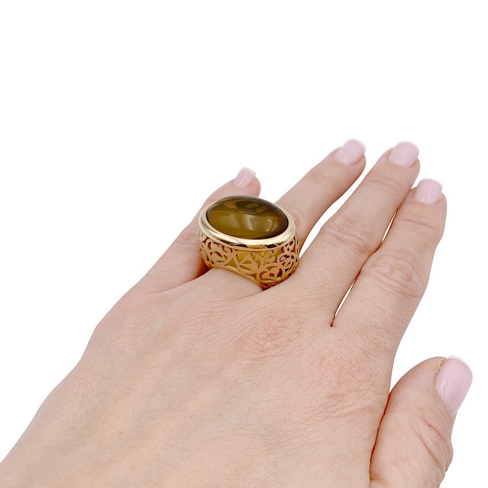 Bague Pomellato, "Arabesque", or rose, ambre. - Castafiore