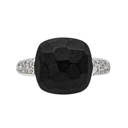 Bague POMELLATO "Capri" en or blanc, jais et diamants - Castafiore