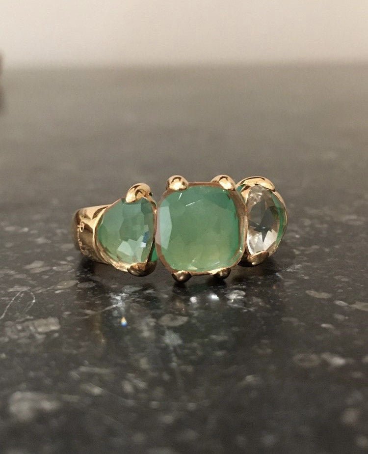 Bague POMELLATO Capri en or jaune et cristal de roche - Castafiore