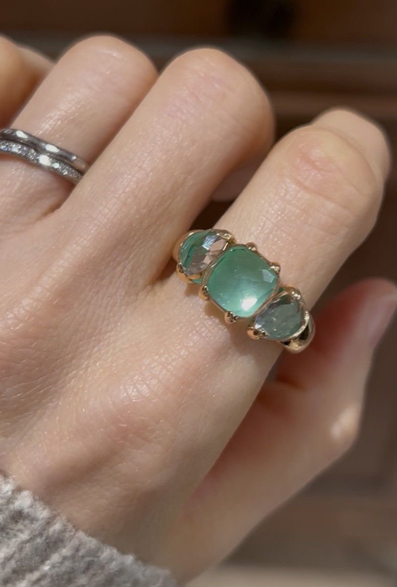 Bague POMELLATO Capri en or jaune et cristal de roche - Castafiore