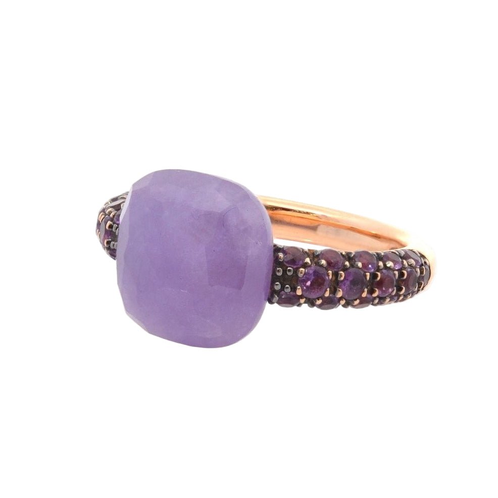 Bague POMELLATO "Capri" en or jaune, jade, et améthystes - Castafiore