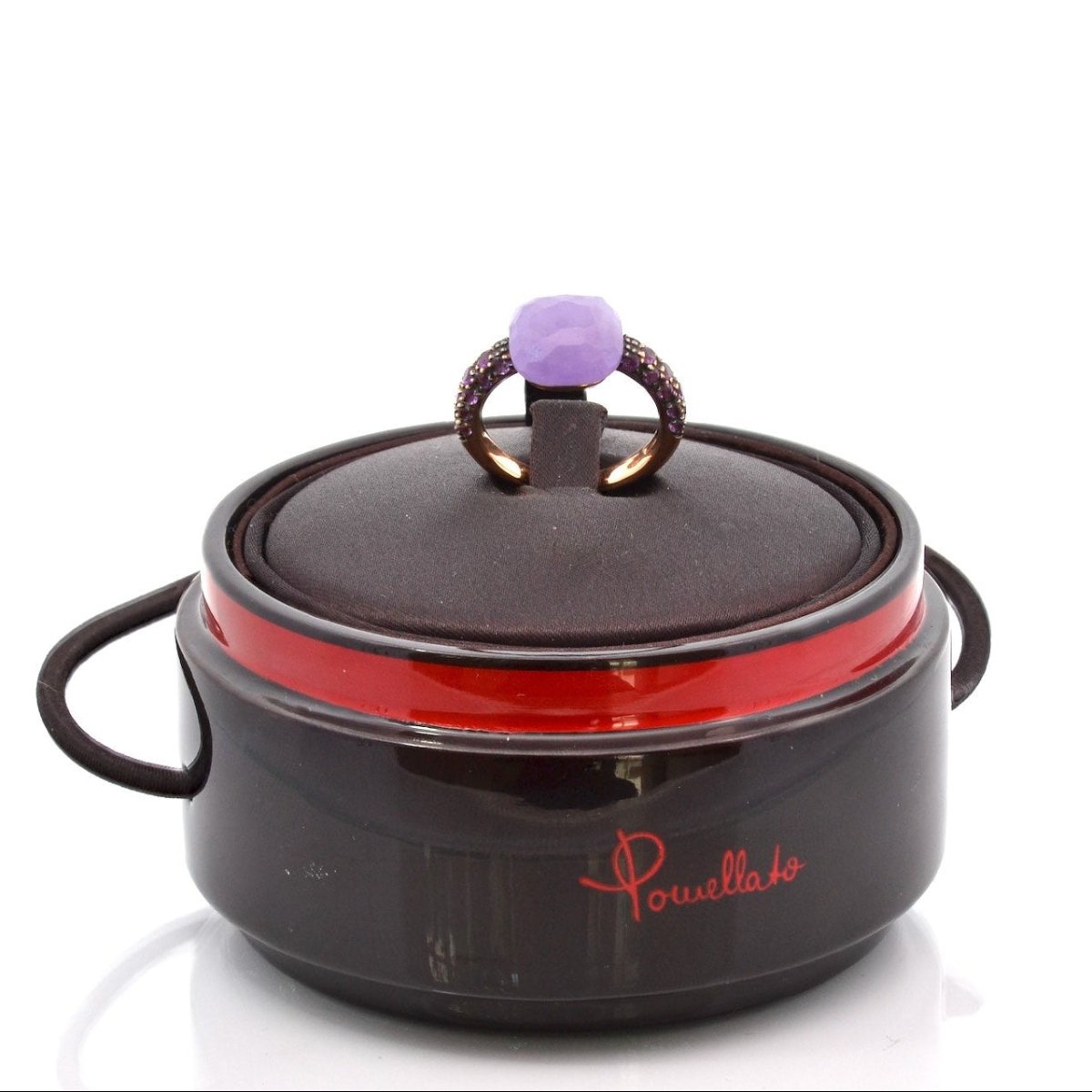 Bague POMELLATO "Capri" en or jaune, jade, et améthystes - Castafiore