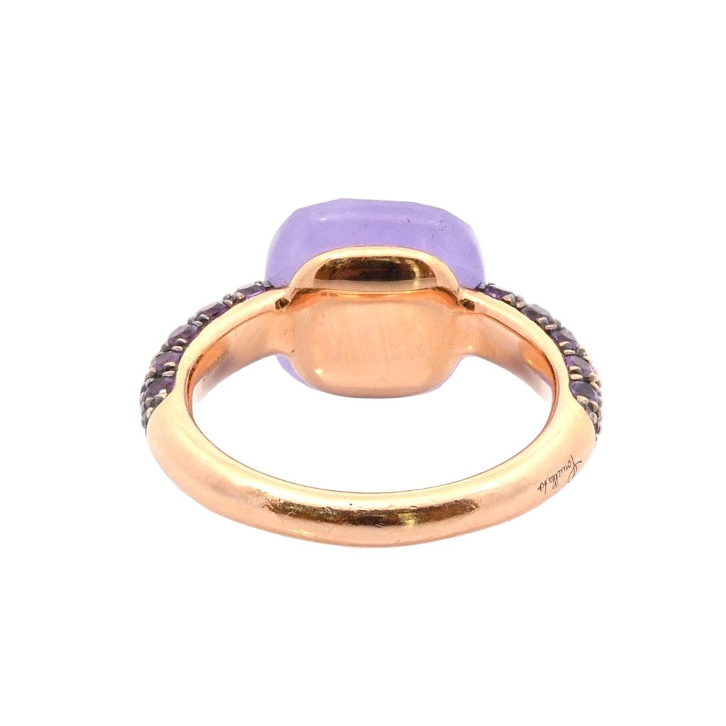 Bague POMELLATO "Capri" en or jaune, jade, et améthystes - Castafiore