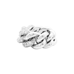 Bague POMELLATO "Catene" en or blanc et diamants - Castafiore