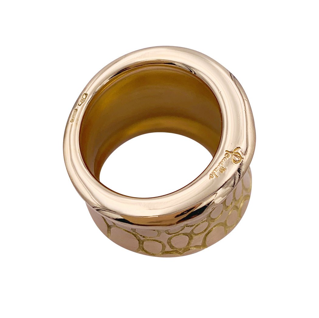 Bague Pomellato, "Cocco", or rose, diamant bruns. - Castafiore