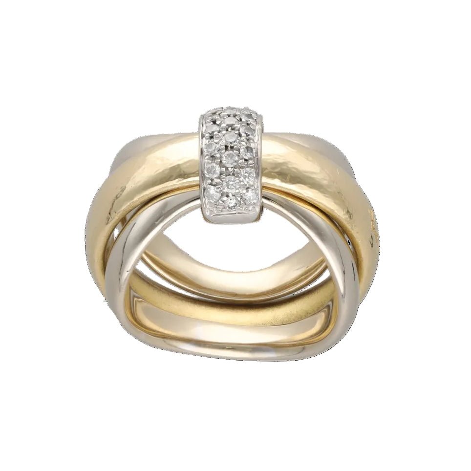 Bague POMELLATO en or jaune, or blanc et diamants - Castafiore