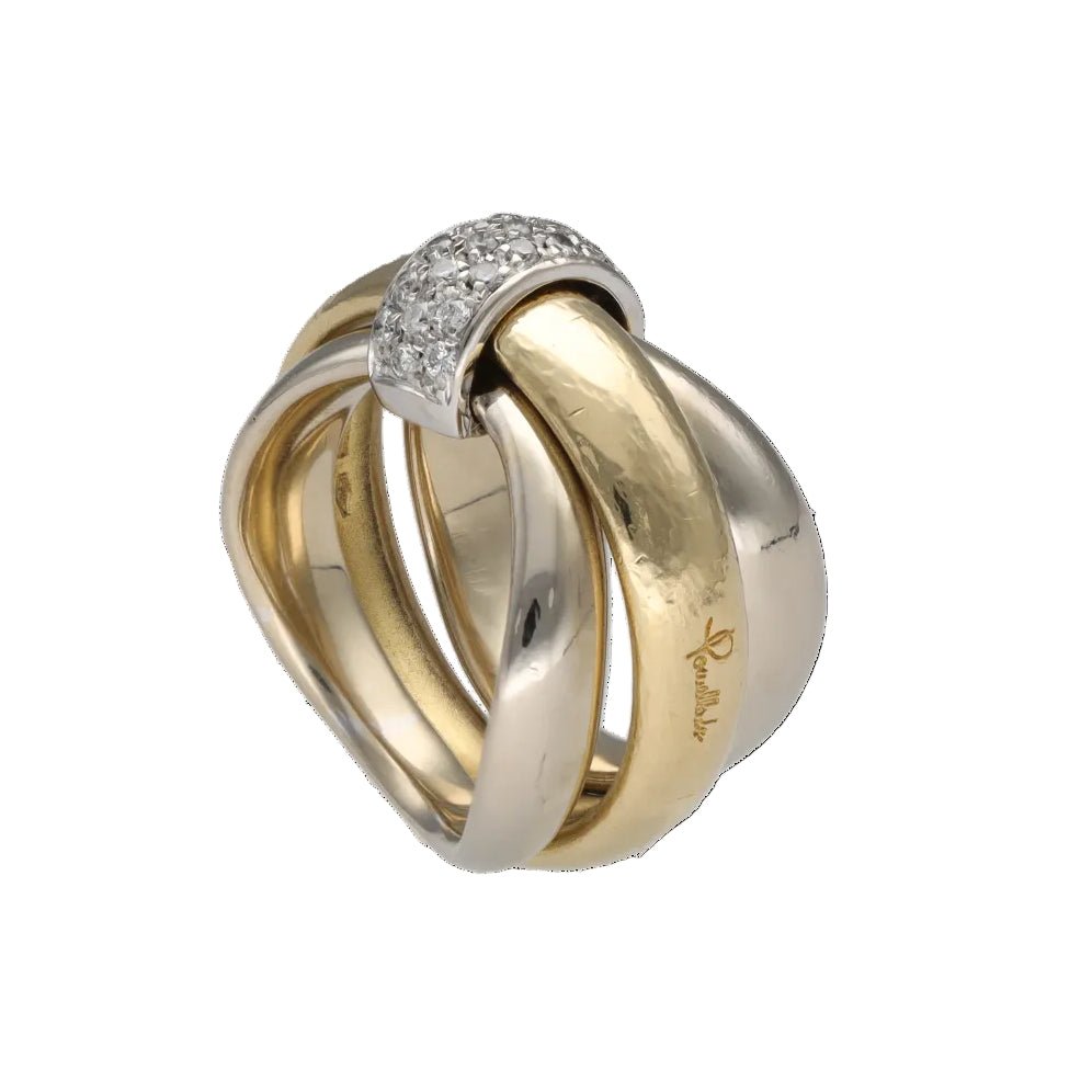 Bague POMELLATO en or jaune, or blanc et diamants - Castafiore