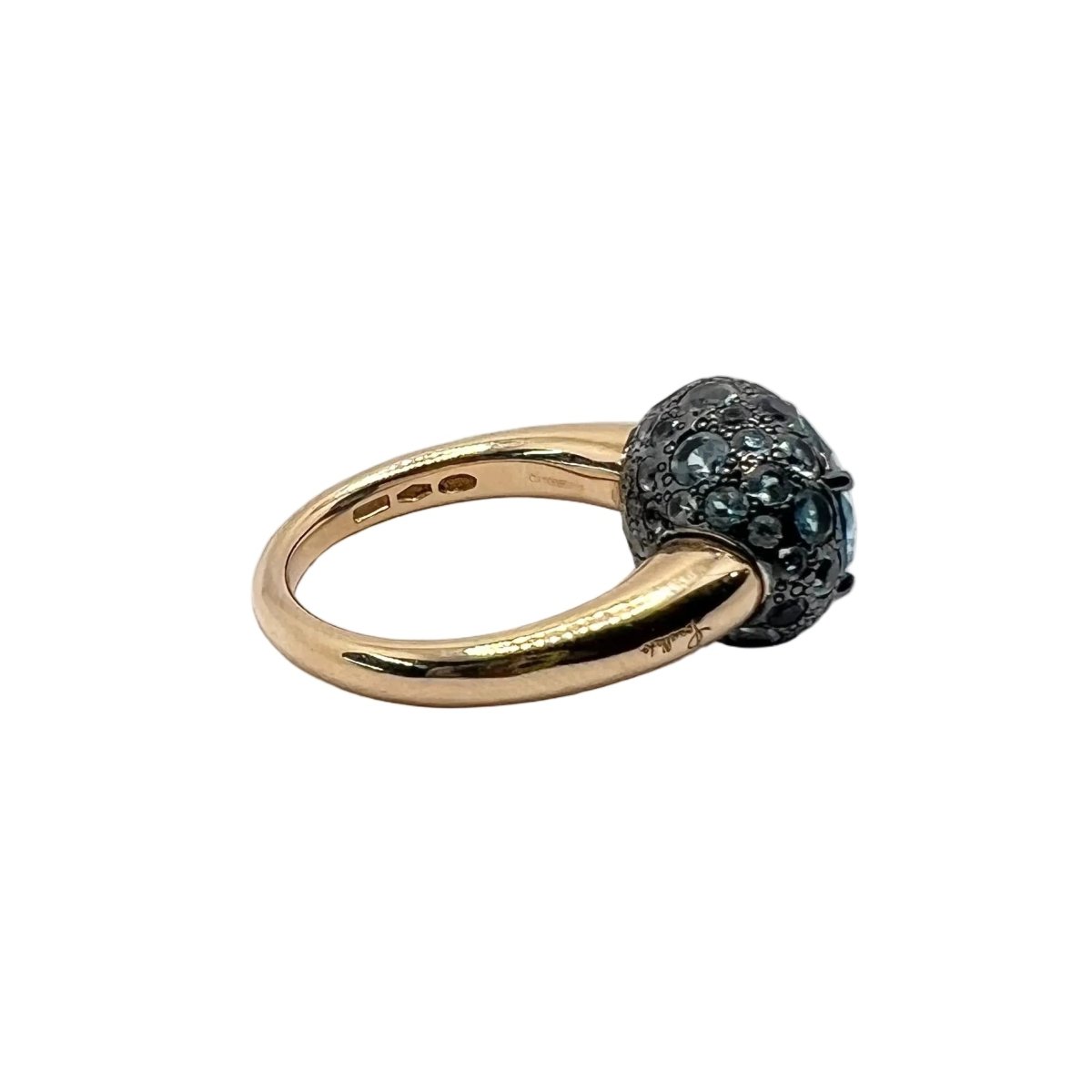 Bague POMELLATO en or rose, argent, topazes et aigues-marines - Castafiore
