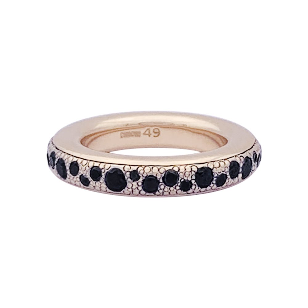 Bague POMELLATO "Iconica" en or rose et diamants noirs - Castafiore