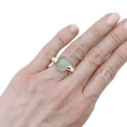 Bague POMELLATO "Luna" en or rose et aigue - marine - Castafiore