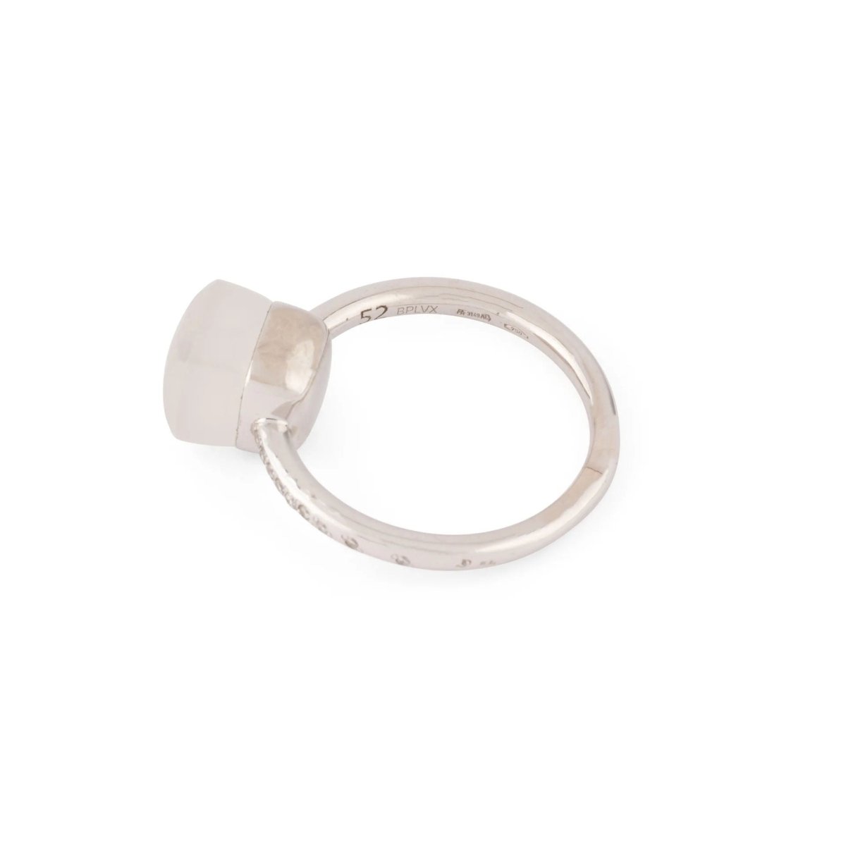 Bague POMELLATO “Nudo” en or blanc et quartz blanc