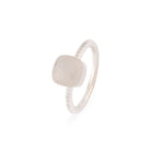 Bague POMELLATO “Nudo” en or blanc et quartz blanc - Castafiore