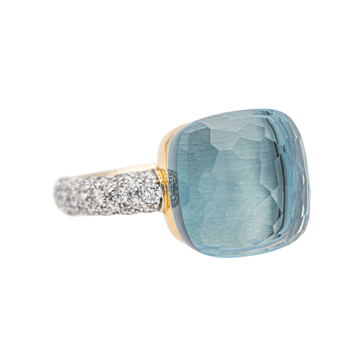 Bague POMELLATO "Nudo" en or rose, or blanc, topaze et diamants - Castafiore