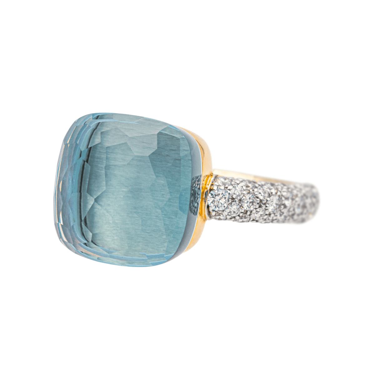 Bague POMELLATO "Nudo" en or rose, or blanc, topaze et diamants - Castafiore