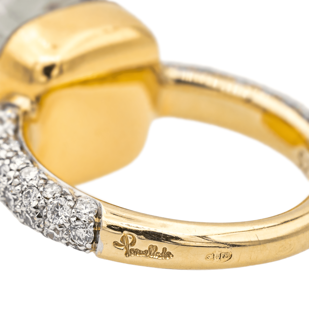 Bague POMELLATO "Nudo" en or rose, prasiolite et diamants - Castafiore