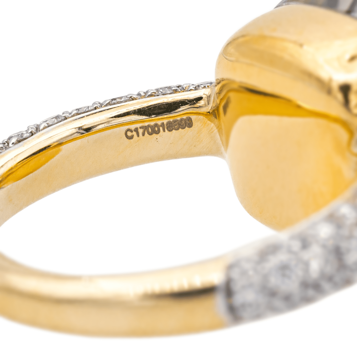 Bague POMELLATO "Nudo" en or rose, prasiolite et diamants - Castafiore