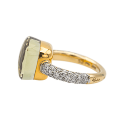Bague POMELLATO "Nudo" en or rose, prasiolite et diamants - Castafiore
