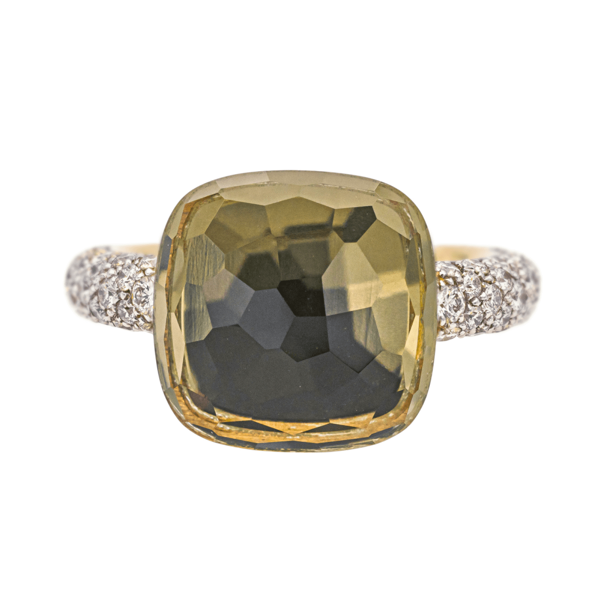 Bague POMELLATO "Nudo" en or rose, prasiolite et diamants - Castafiore