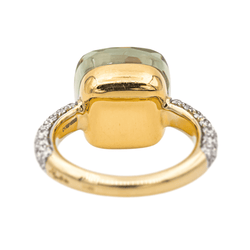 Bague POMELLATO "Nudo" en or rose, prasiolite et diamants - Castafiore