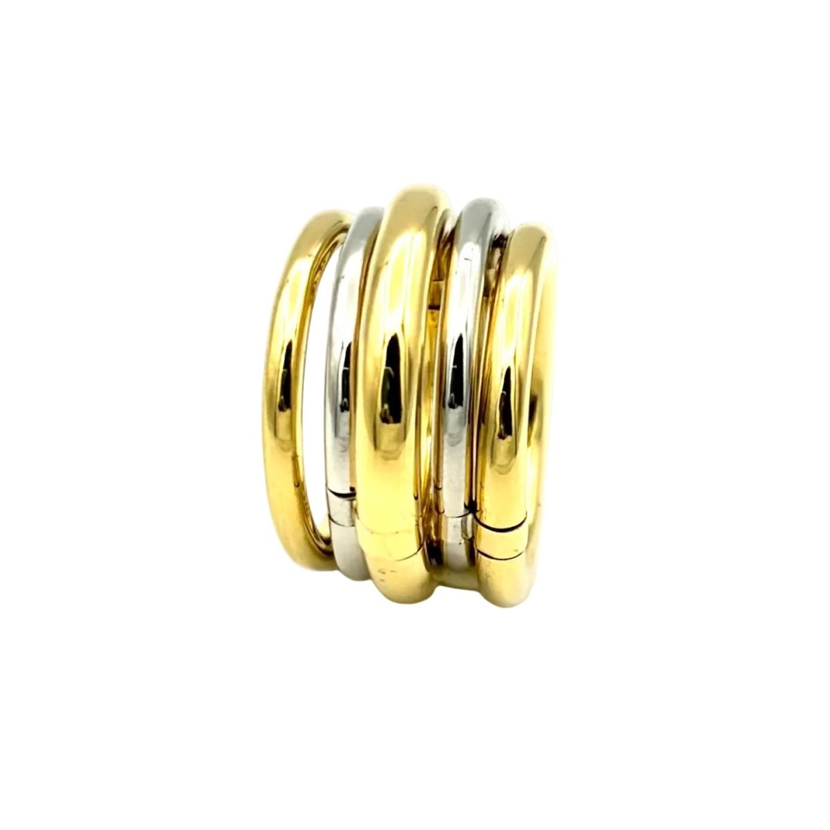 Bague POMELLATO "Tubolare" en or blanc et or jaune - Castafiore