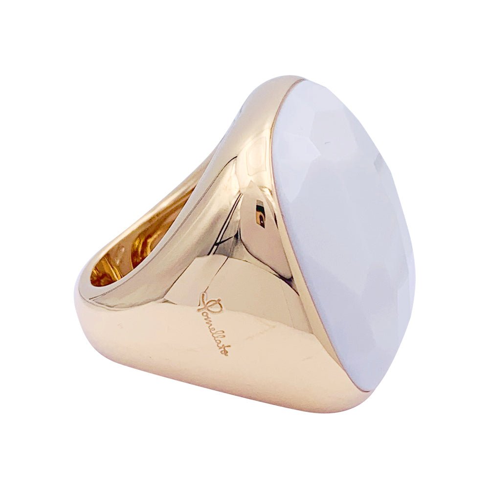 Bague Pomellato, "Victoria", or rose, cacholong. - Castafiore