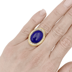 Ring Aldebert, yellow gold lapis lazuli and diamonds.35055A