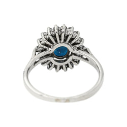 Bague Pompadour Argent Saphir - Castafiore