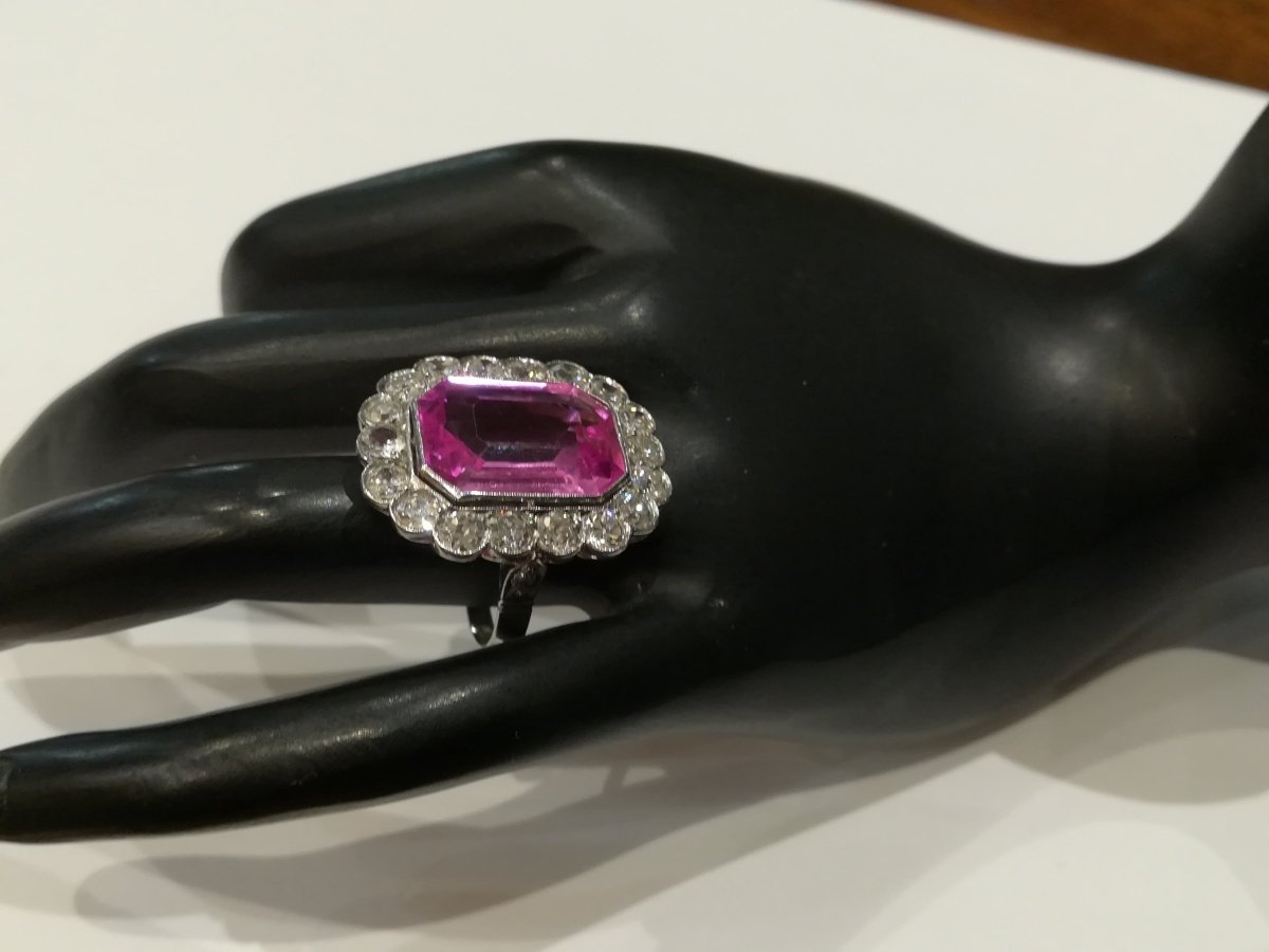 Bague Pompadour Art Déco Diamants - Castafiore