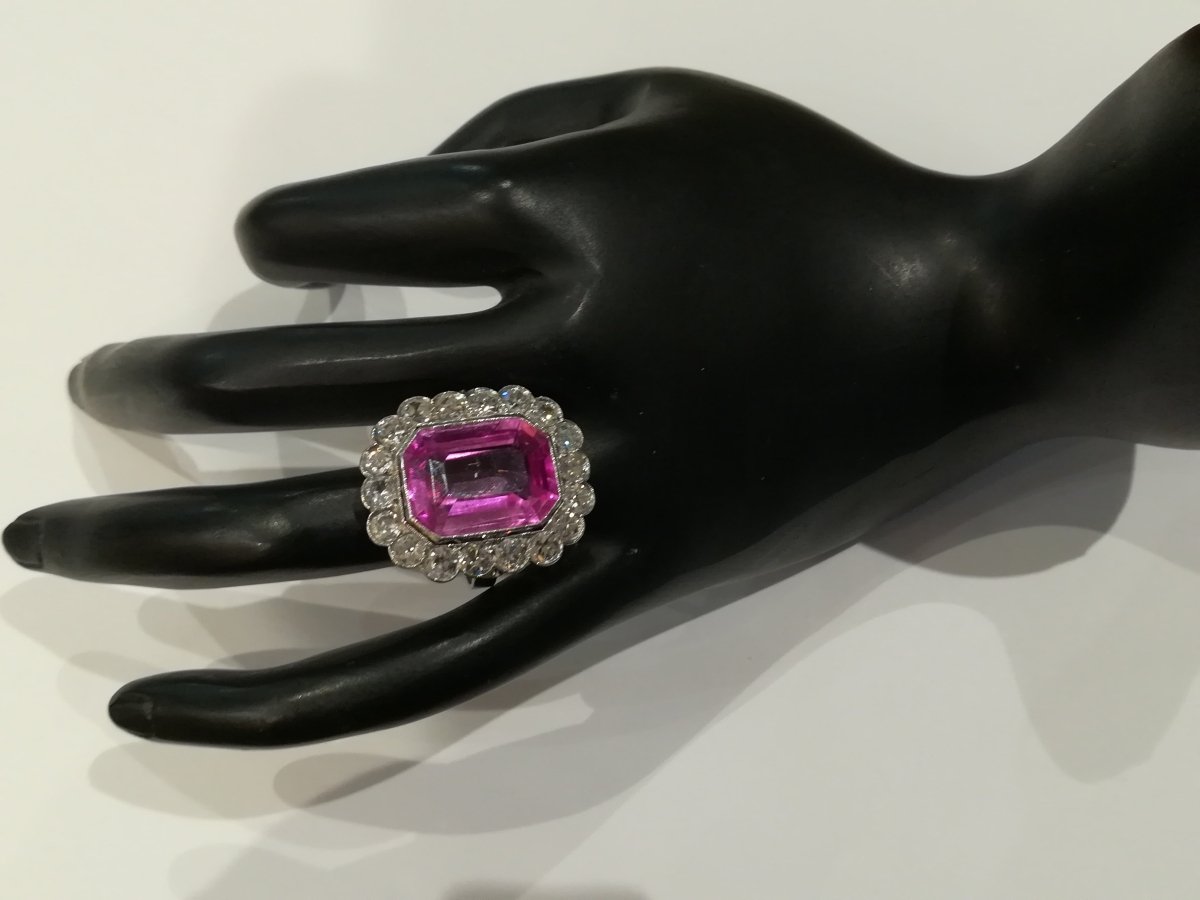 Bague Pompadour Art Déco Diamants - Castafiore