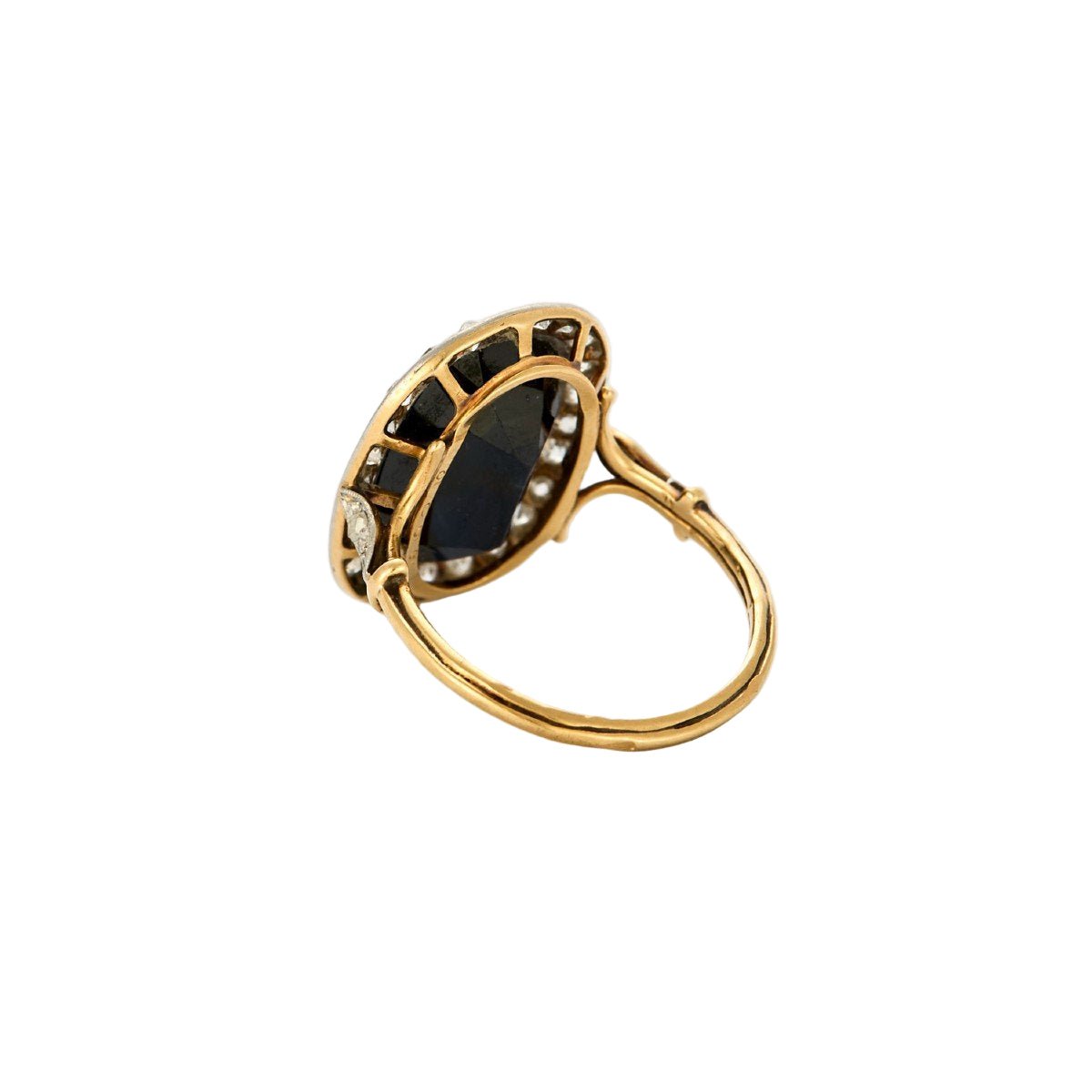 Bague Pompadour Belle en or jaune, or blanc, saphir et diamants - Castafiore