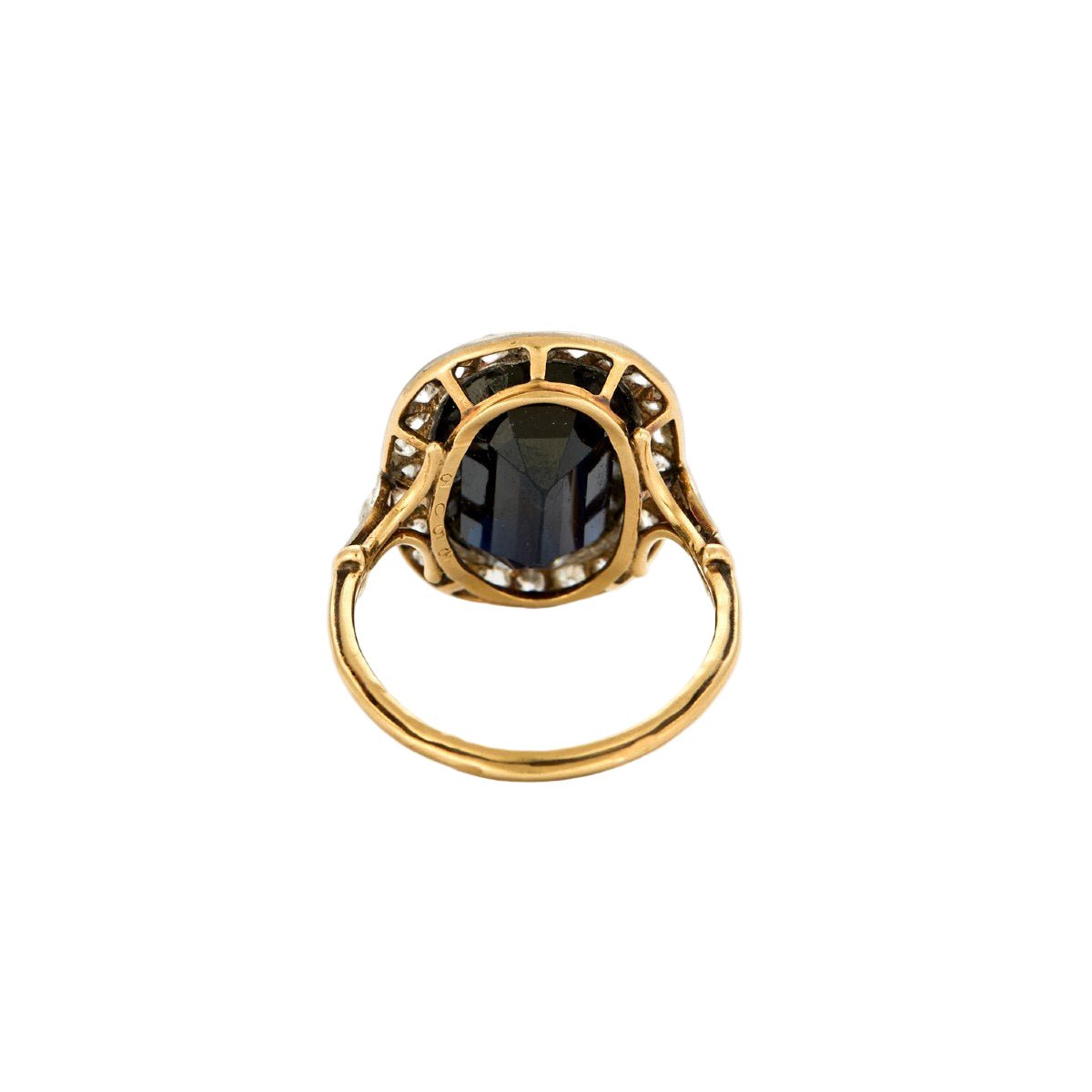 Bague Pompadour Belle en or jaune, or blanc, saphir et diamants - Castafiore