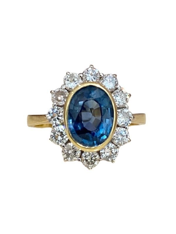 Bague Pompadour, en or 18k, saphir et diamants - Castafiore