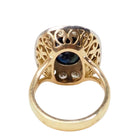 Bague pompadour en or bicolore, saphir et diamants - Castafiore