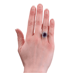 Bague Pompadour en or blanc, améthyste et diamants - Castafiore