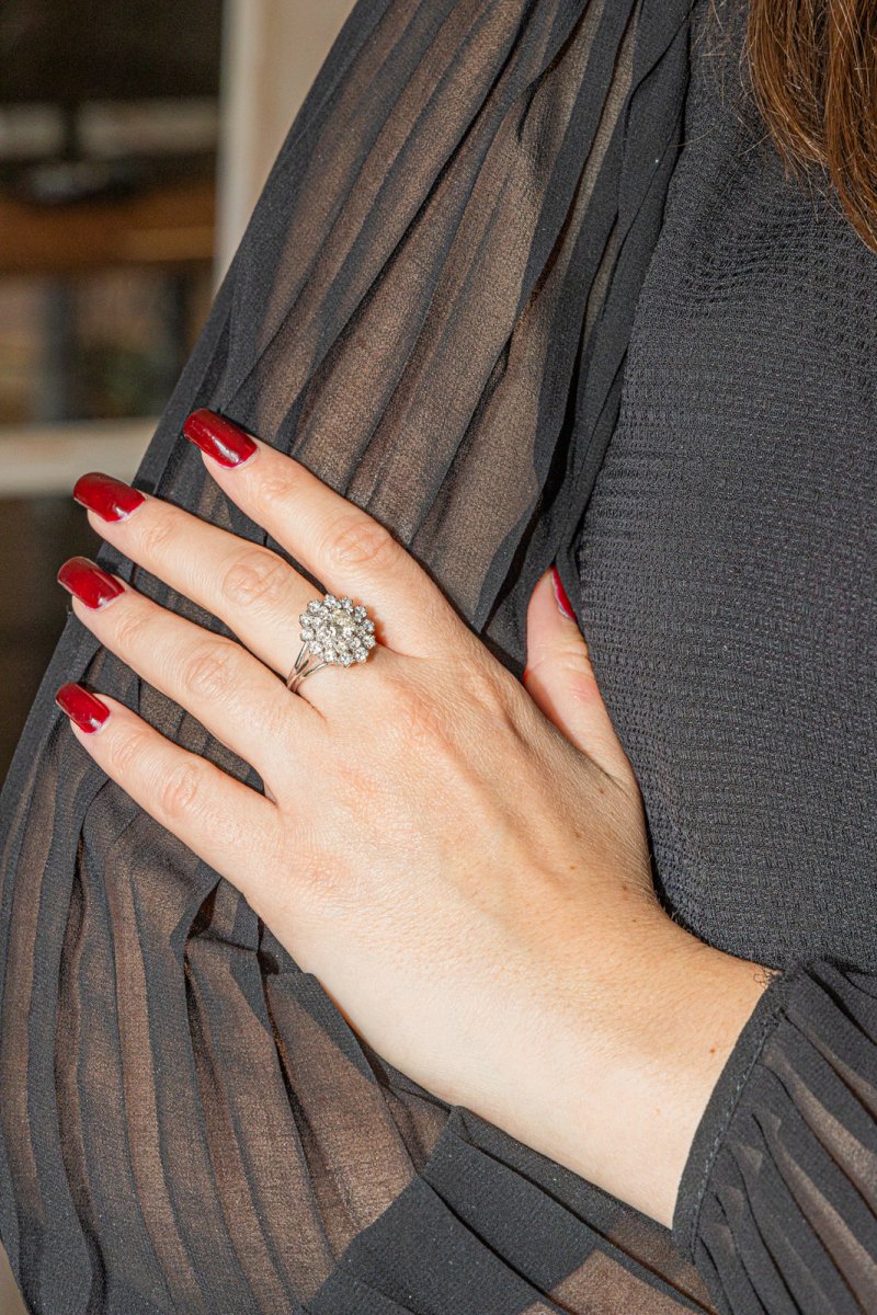 Bague Pompadour en Or blanc et Diamant - Castafiore