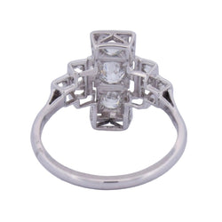 Bague Pompadour en or blanc et diamants - Castafiore