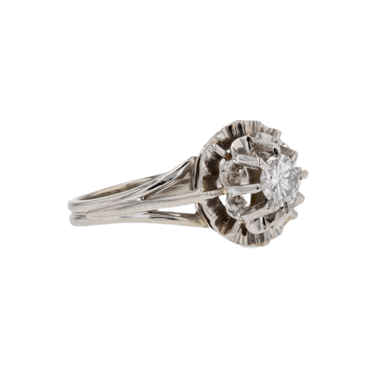 Bague Pompadour en or blanc, platine et diamant - Castafiore