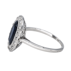 Bague Pompadour en or blanc, platine, saphir et diamants - Castafiore