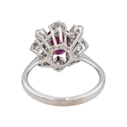Bague Pompadour en or blanc, rubis et diamants - Castafiore